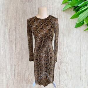 NWT - AQUA Exclusive To Bloomingdales Sheer Snake Print Dress Size: XS